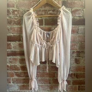 Urban Outfitters Cassie Babydoll Top Size Med Crop Top